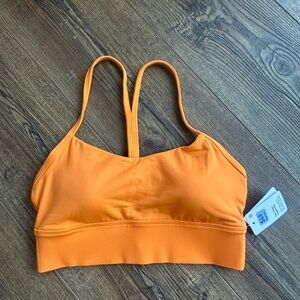 lululemon athletica Orange Flow Y Nulu Longline Sports Bra sz 6